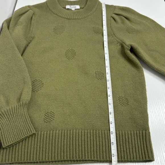 Madewell Dotted Eaton Puff-Sleeve Pullover Sweater in Cotton-Merino Yarn Size S - Picture 12 of 14